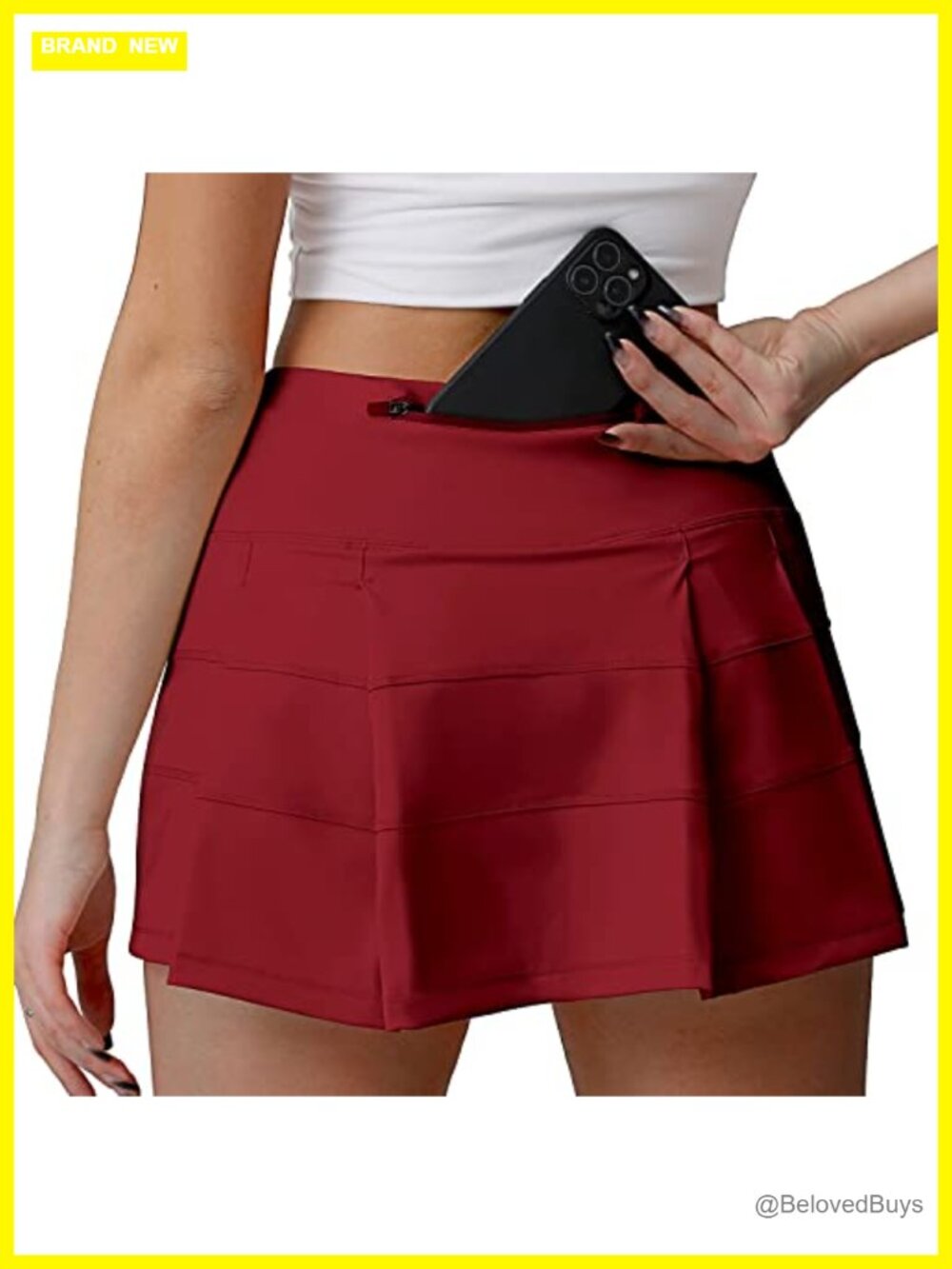 High Waisted Pleated Tennis Skort with Pockets Athletic Golf Skirt